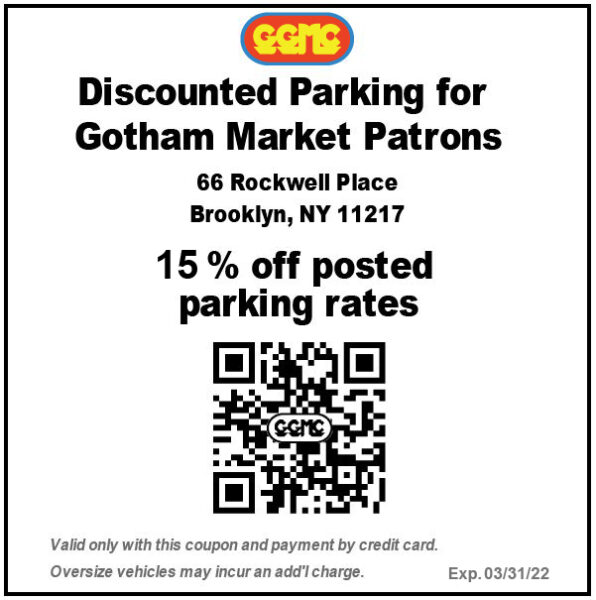 Gotham Market Patron Discounted Parking
